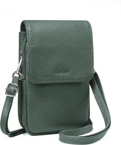 Vista 12 de befen Bolsos cruzados pequeños de cuero genuino para mujer, bolsa cruzada para teléfono celular con ranuras para tarjetas de bloqueo RFID