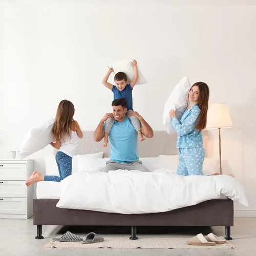 Vista 8 de 2 patas de soporte de marco de cama de altura ajustable, patas de soporte de marco de cama de acero extra resistentes con base de goma más ancha