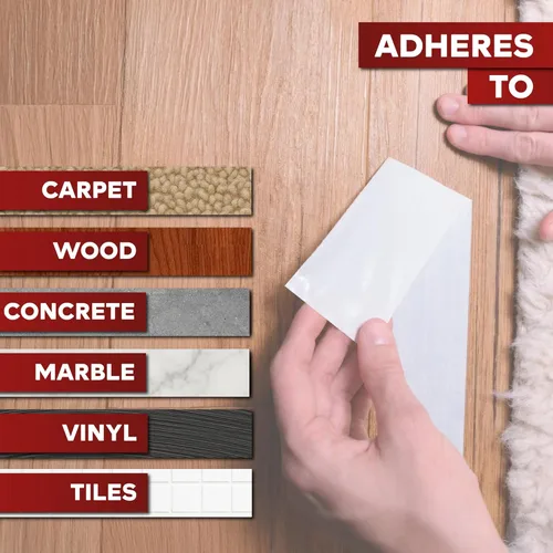 Vista 8 de XFasten Cinta adhesiva de doble cara para alfombras de área, 2 pulgadas x 10 yardas con mini cortador, cinta antideslizante de agarre resistente