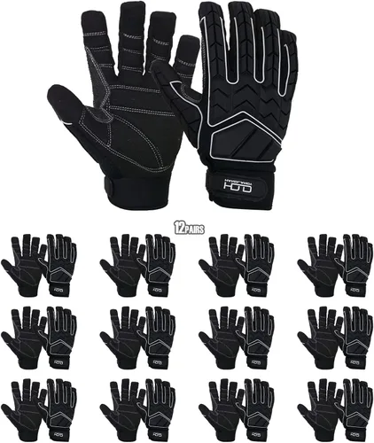 Vista 13 de HANDLANDY Guantes antivibración, acolchado SBR, protector TPR, guantes de trabajo mecánico (L, negro)