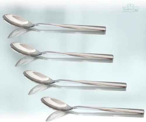 Vista 2 de NobleEgg Cucharas de huevo para huevos duros suaves, café, postres, acero inoxidable 18/8, 5.5 pulgadas, juego de 4