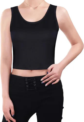 Vista 5 de 4 Pieces Women Basic Crop Tank Top Short Sleeveless Sports Crop Top