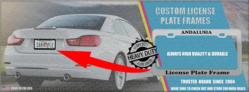 Vista 2 de Marco Personalizado de Placa de Matrícula de Metal de Acero Inoxidable para Auto Accesorio Exterior