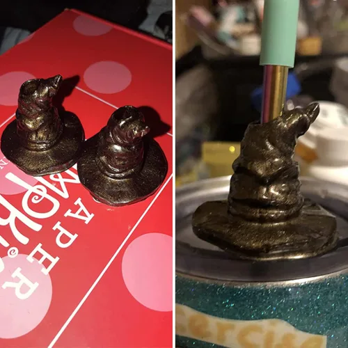 Vista 4 de Lindo molde de silicona con forma de sombrero de mago para resina epoxi, moldes de fondant reutilizables de primera calidad para hacer joyas