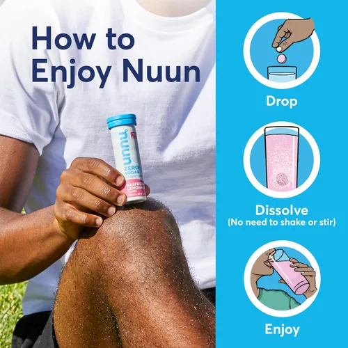 Vista 6 de Nuun Energía: cafeína, vitaminas B, ginseng, tabletas de bebidas electrolíticas, sabores mixtos, 40
