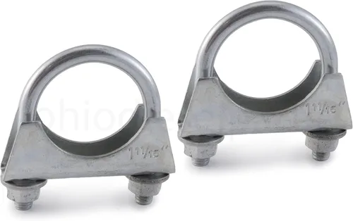 Vista 11 de Silenciador/abrazadera de escape de alta resistencia de 1-1/4 pulgadas - Estilo de sillín con perno en U - Zinc (paquete de 2)