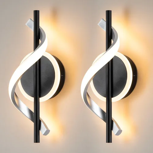 Vista 16 de EIDISUNY Apliques LED de pared para interiores, luces LED de montaje en pared de 12 W, lámpara de pared moderna en espiral, lámpara de pared de 3000