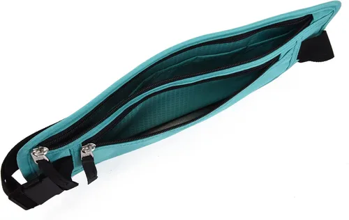 Vista 89 de DAITET Cinturón de dinero, soporte para pasaporte, cartera de viaje oculta segura con bloqueo RFID, riñonera encubierta (negro), Negro, Rfid