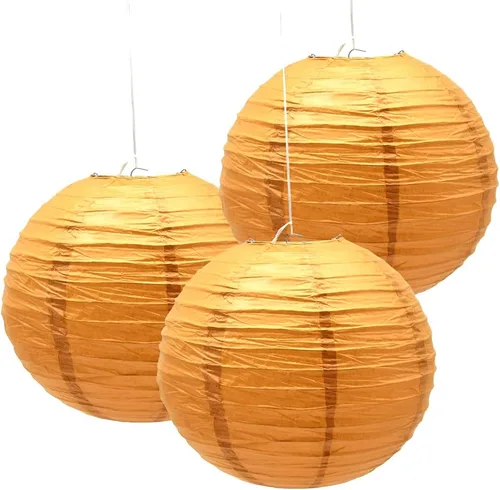 Vista 12 de 3 linternas de papel decorativas redondas chinas para cumpleaños, Halloween, boda, baby shower, decoración del hogar, fiesta (12 pulgadas, rojo)