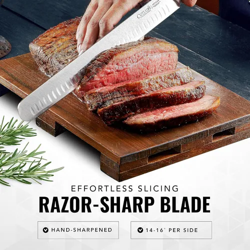 Vista 3 de Cutluxe Juego de Cuchillos de Trinchar para Barbacoa y Pechuga – Cuchillo de Cortar y Deshuesar de Acero Alemán Súper Afilado para Cortar Carne