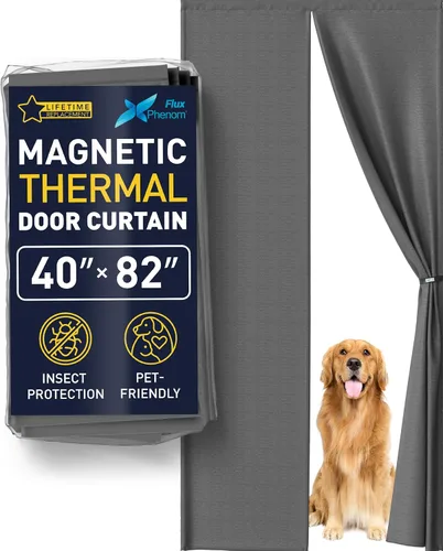 Vista 4 de Flux Phenom - Puerta mosquitera magnética, malla de alta resistencia con doble costura y 52 imanes, cierre automático sin huecos, apta para mascotas