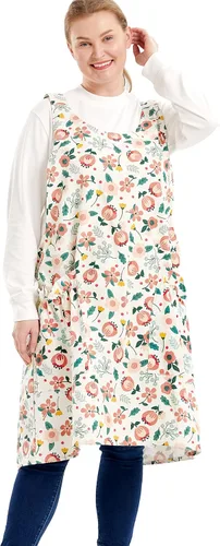 Vista 34 de Delantales grandes de talla grande para mujer con bolsillos de algodón y lino para hornear cocina banana ( Banana Leaf )