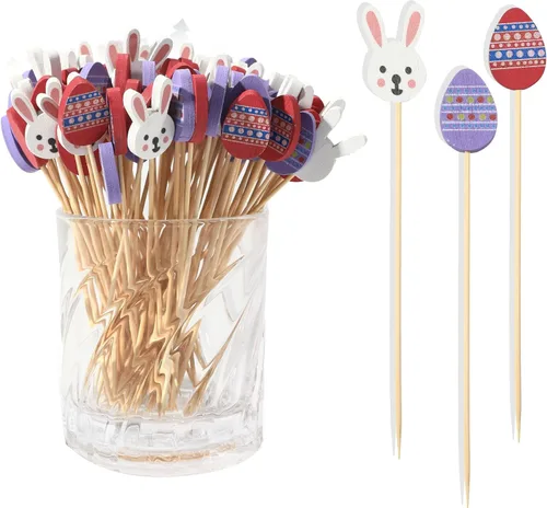 Vista 28 de 100 piezas de palillos de cóctel para bebidas, decoraciones de San Valentín, palillos de dientes elegantes para aperitivos, palillos de dientes