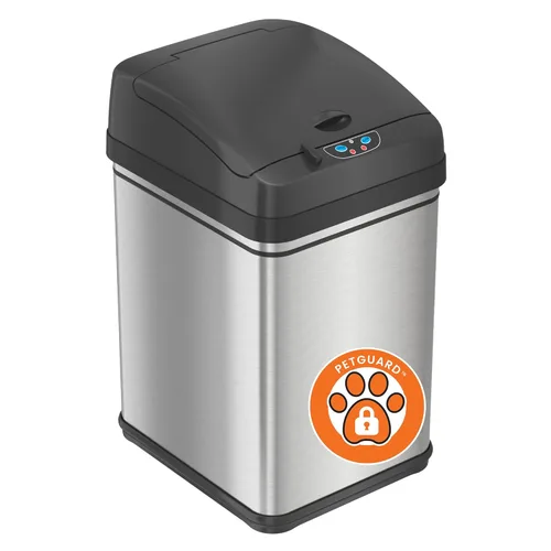 Vista 9 de iTouchless - Bote de basura de 13 galones con sensor a prueba de mascotas con filtro de olor AbsorbX, de acero inoxidable, con tapa que evita que