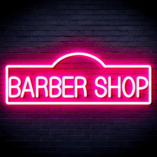 Vista 24 de ADVPRO Señal de neón LED de silicona flexible de Barber Shop - rojo y azul - st16s42-fnu0358-rb