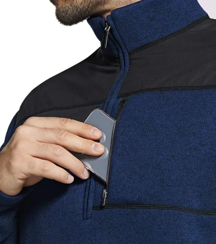 Vista 6 de CQR - Suéter térmico de forro polar con medio cierre de cremallera, para hombre, cálido, de invierno, para el aire libre, sudadera ligera de manga