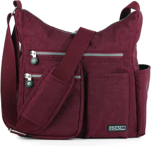 Bolsa bandolera con bolsillo antirrobo con identificación de radiofrecuencia (RFID) para mujer, ligera, resistente al agua.