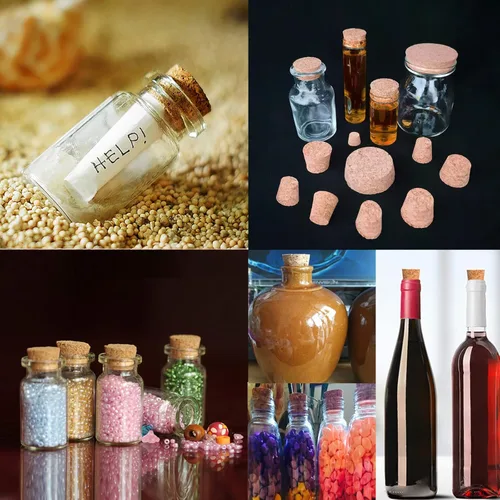 Vista 6 de 100 tapones de corcho cónicos de madera para vino, tapones de sellado reutilizables para botellas, bares, manualidades, accesorios de cocina
