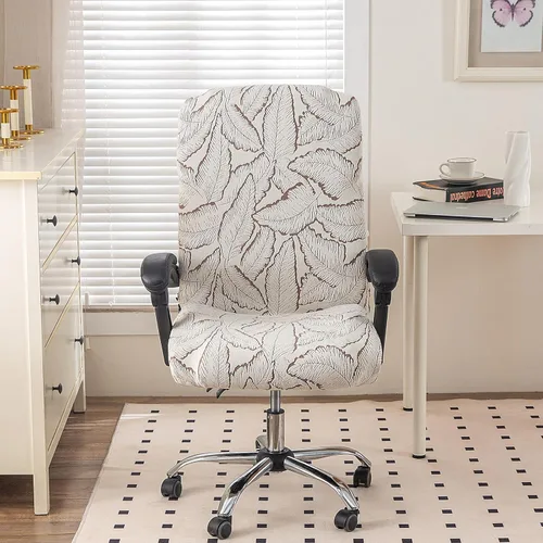 Vista 33 de Fundas elásticas para sillas – Fundas deslizables duraderas con cremallera para escritorio de computadora, sillas universales para juegos/oficina, 05