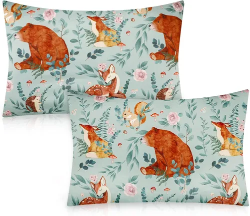 Vista 8 de Funda de almohada para niños pequeños, funda de almohada para dormir, paquete de 2 unidades, juego de dinosaurios para almohadas de 13 x 18 pulgadas