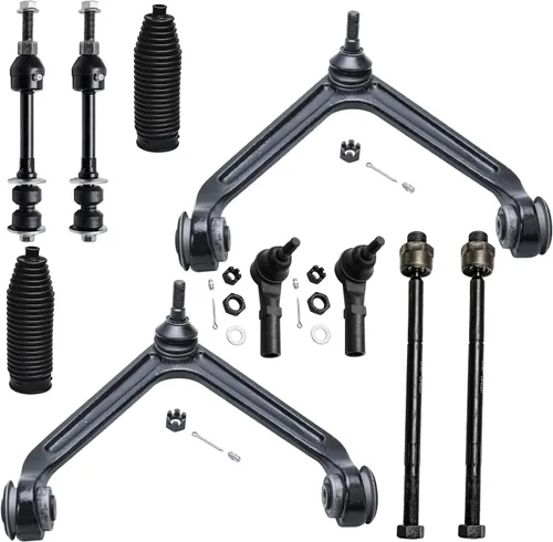 Vista 32 de Detroit Axle - Kit de suspensión frontal de 10 piezas para Chevy Trailblazer EXT GMC Envoy XL XUV Buick Rainier Isuzu Ascender Olds Bravada, brazos