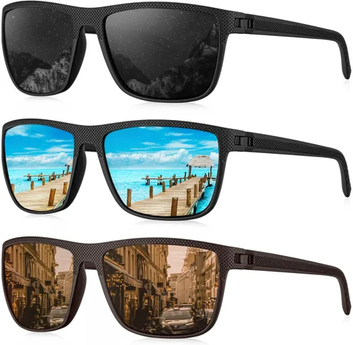 Vista 42 de KALIYADI Gafas de sol polarizadas para hombre, gafas de sol ligeras con protección UV para conducir, pescar y jugar golf