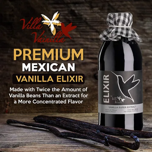 Vista 2 de Villa Vainilla Extracto de vainilla pura, Elixir Premium Mexican Vanilla Extracto de vainilla puro natural Para chefs y cocina casera Perfecto