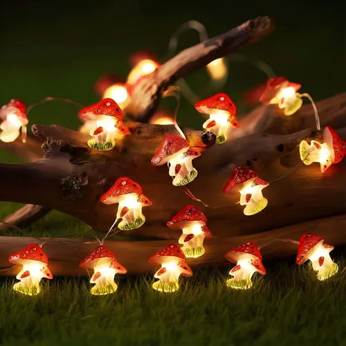 Vista 11 de Luces de Cadena Decorativas de Abejas de 10 pies, Cadena de Luces con 30 Bombillas LED en Forma de Abeja Operadas por Batería, Luces de Hadas