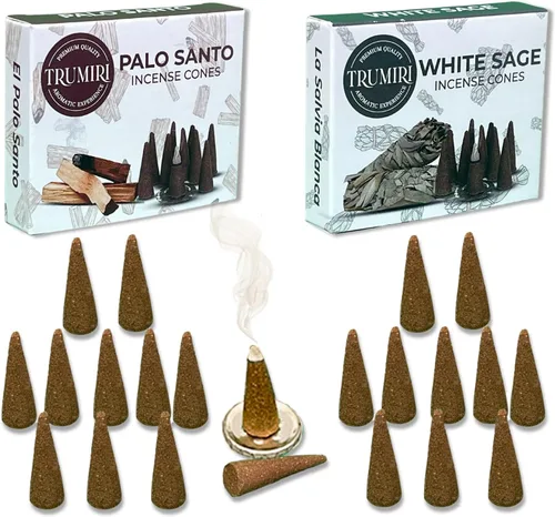 Vista 27 de TRUMIRI Conos de Incienso - Paquete Combo de 20 Conos de Incienso - 10 Cedro + 10 Pino - Conos de Incienso - Conos de Incienso Perfumados - Aromas