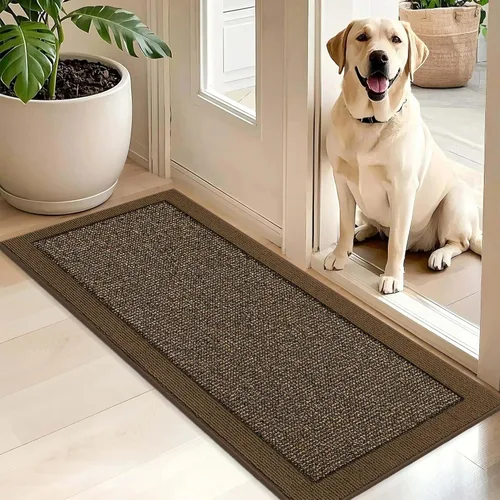 Vista 47 de BEQHAUSE Tapete para puerta interior de 20" x 32", Tapetes atrapa suciedad antideslizantes para entrada lavables, Tapete de bienvenida resistente a