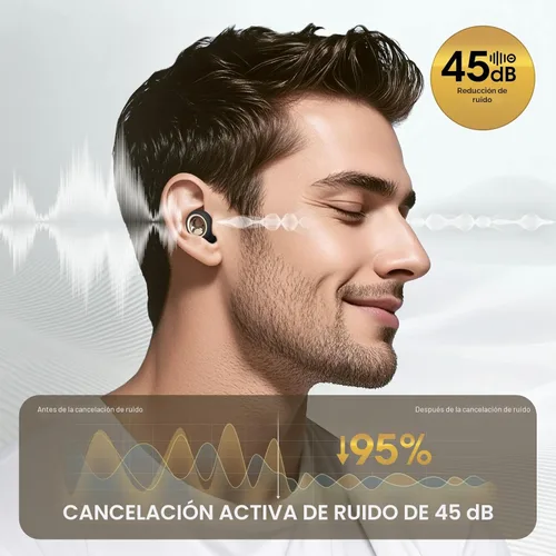 Vista 2 de Tapones para los oídos para dormir, tapones de silicona de 45 dB para reducir el ruido, tapones reutilizables con cancelación de ruido