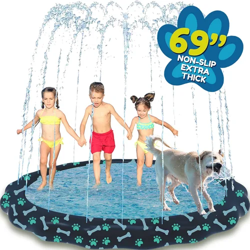 Vista 10 de SplashEZ Almohadilla de salpicaduras 3 en 1, aspersor para niños y piscina de bebés para aprender, piscina con rociadores para niños pequeños