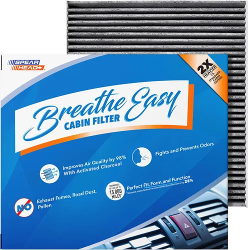 Vista 17 de Filtro de cabina AC y calefactor de defensa contra olores Breathe Easy de Spearhead, se ajusta como OEM, hasta un 25% más duradero con carbón
