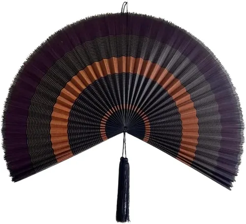 Vista 11 de ChumDecor Decoración de pared con abanico, ventilador gigante japonés, arte de pared de abanico grande de bambú para cabecero colgante bohemio