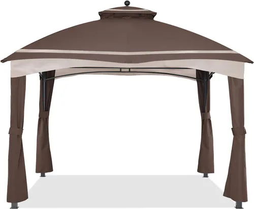 Vista 17 de ABCCANOPY Riplock Toldo Superior de Repuesto para Cenador para Lowe's Allen Roth #GF-12S004B-1, Caqui