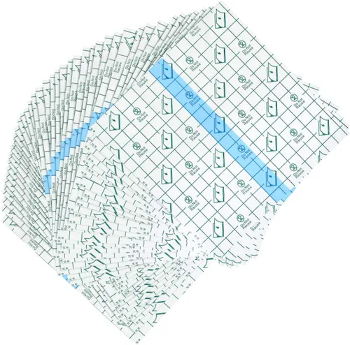 Vista 8 de Vendas adhesivas, elásticas e impermeables, películas transparentes de tamaño grande, 50 unidades (4 x 4 pulgadas)
