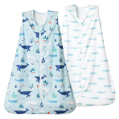 Vista 16 de david's kids Saco de dormir de micro forro polar para bebé de 0 a 6 meses, mantas suaves y cálidas con cremallera de 2 vías, paquete de 2 cómodos