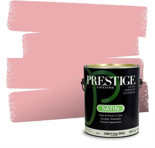 Vista 120 de Prestige Paints Pintura exterior e imprimación en uno, 1 galón, plano, coincidencia comparable de Valspar* Amber Rose*