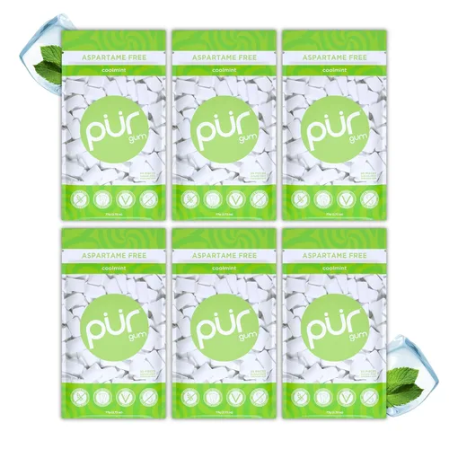 Vista 35 de PUR Gum Chicle sin Aspartame 100% Xilitol Chicle con sabor natural a menta verde, 55 piezas (Paquete de 1)