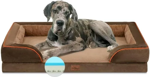 Vista 69 de Comfort Expression - Cama ortopédica para perros medianos de 30x20 pulgadas, cama impermeable de espuma de huevera para mascotas medianas