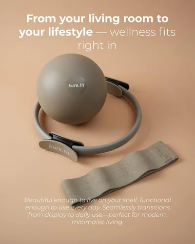 Vista 8 de Kit de pilates para mujer - Juego de equipo de pilates para el hogar con anillo, pelota y bandas de resistencia Kit de pilates con accesorios