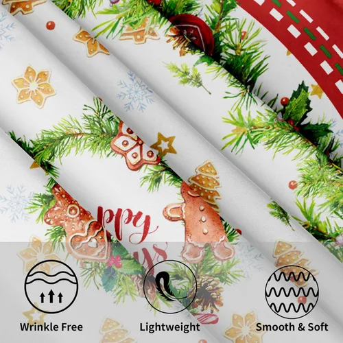 Vista 3 de Giwawa Mantel redondo de bola de Navidad de 60 pulgadas, impermeable, cubierta de mesa para el hogar, restaurante, cocina, picnic, decoración