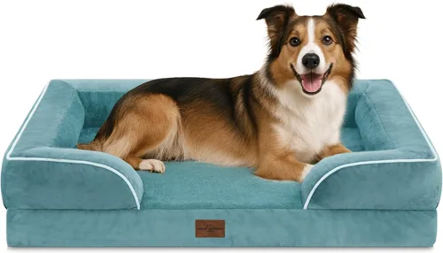 Vista 254 de Comfort Expression - Cama ortopédica para perros medianos de 30x20 pulgadas, cama impermeable de espuma de huevera para mascotas medianas