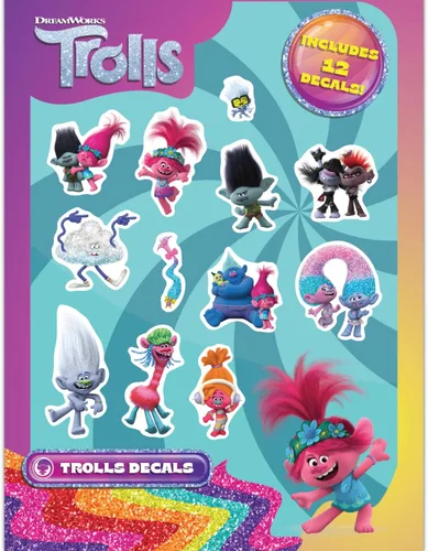 Vista 9 de DreamWorks Trolls Calcomanías de vinilo – Biggie, DJ Suki, amapola, rama, King Thrash, Barb, Queen of Rock calcomanías para botella de agua