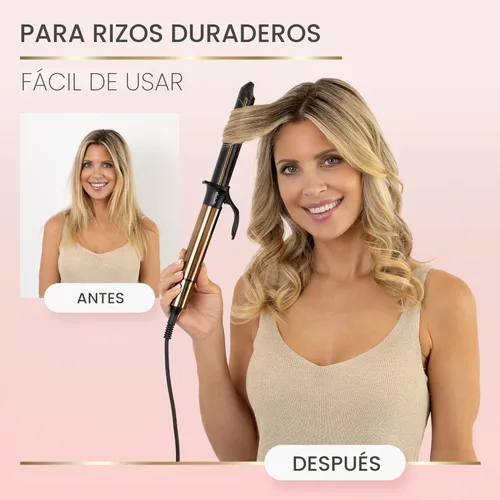 Vista 3 de ELLA BELLA® Rizador de pelo profesional de 1 pulgada • Rizador de pelo profesional • Varita rizadora • Plancha rizadora de cerámica • Transforma tu