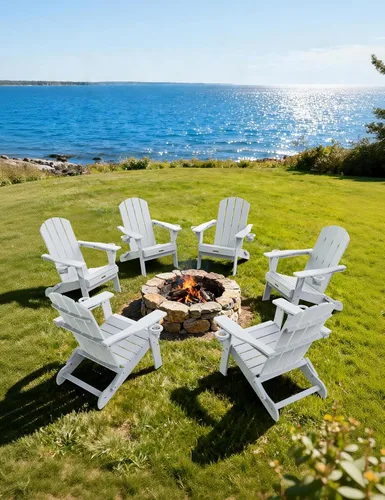 Vista 48 de Silla Adirondack plegable, sillas Adirondack de plástico texturizado de madera con soporte para 2 tazas, silla para hoguera de polietileno de alta