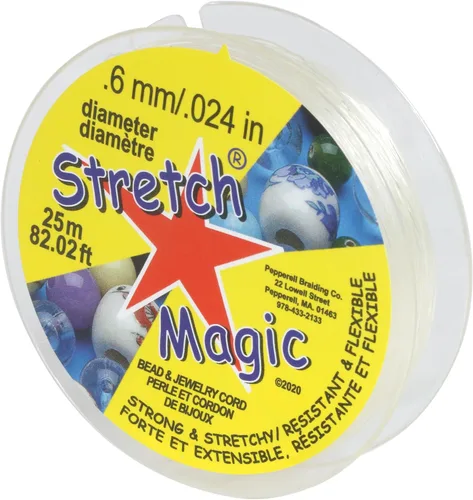 Vista 15 de Stretch Magic Hilo elástico para cuentas – Color transparente, 0.6 mm de diámetro, 10 metros (32 pies) - Fácil de anudar, hilo fuerte y elástico