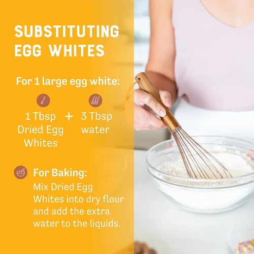 Vista 5 de 1 libra / 16 onzas de claras de huevo deshidratadas, sin OMG, pasteurizadas, fabricado en Estados Unidos, 1 ingrediente aditivo, producidos