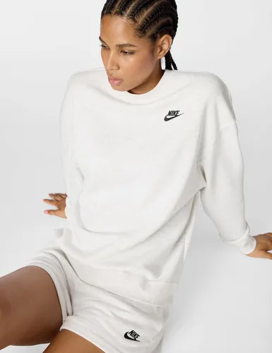 Vista 4 de Nike Sudadera de forro polar con capucha y cuello redondo suelto para mujer Sportswear Club