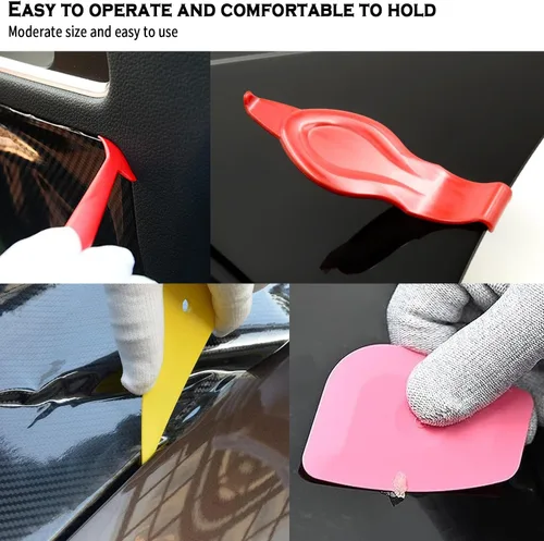 Vista 4 de JIURUN 36 piezas Kit de tinte para ventana de coche, herramienta de envoltura de vinilo, herramientas de espátula para tinte de ventana, kit